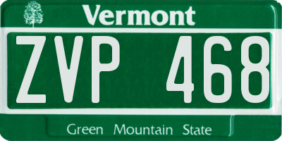 VT license plate ZVP468