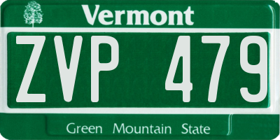 VT license plate ZVP479
