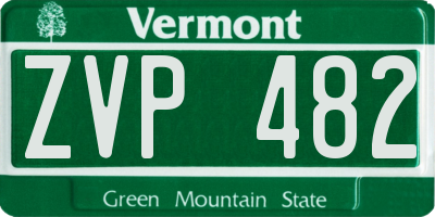 VT license plate ZVP482