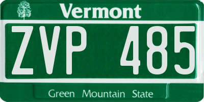 VT license plate ZVP485