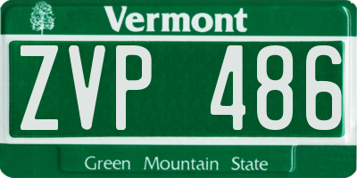 VT license plate ZVP486