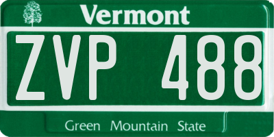 VT license plate ZVP488