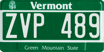 VT license plate ZVP489