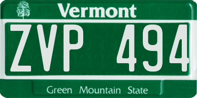 VT license plate ZVP494