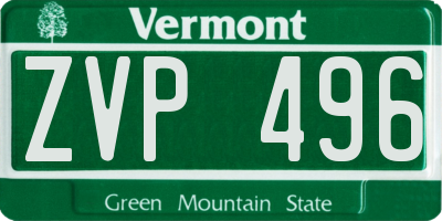 VT license plate ZVP496