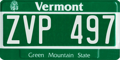 VT license plate ZVP497