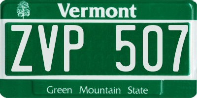 VT license plate ZVP507