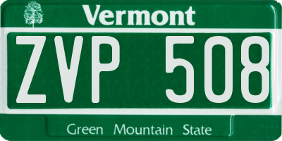 VT license plate ZVP508
