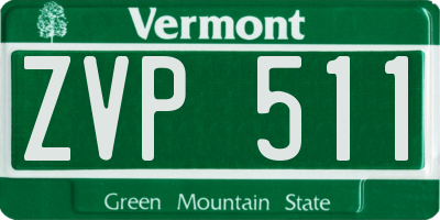 VT license plate ZVP511
