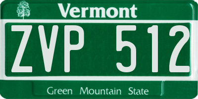 VT license plate ZVP512