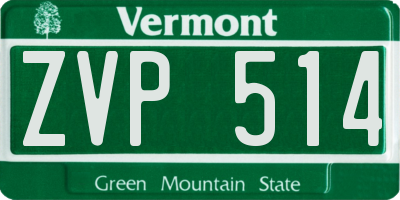 VT license plate ZVP514