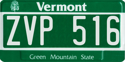 VT license plate ZVP516