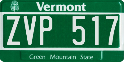 VT license plate ZVP517