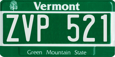 VT license plate ZVP521