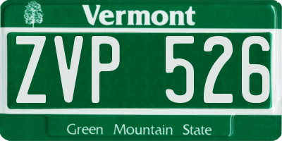 VT license plate ZVP526
