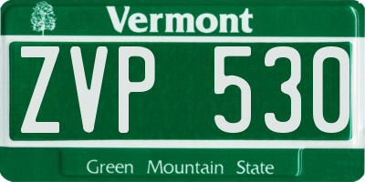 VT license plate ZVP530