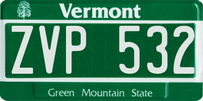 VT license plate ZVP532