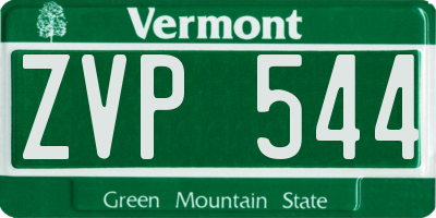 VT license plate ZVP544