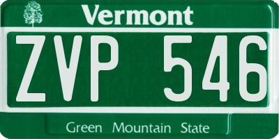 VT license plate ZVP546