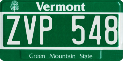 VT license plate ZVP548