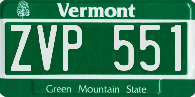 VT license plate ZVP551