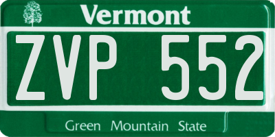 VT license plate ZVP552