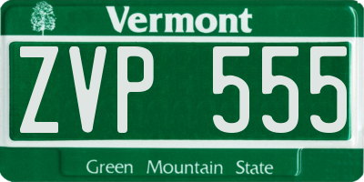 VT license plate ZVP555