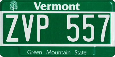 VT license plate ZVP557