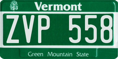 VT license plate ZVP558