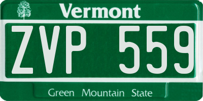 VT license plate ZVP559