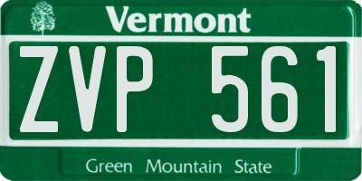 VT license plate ZVP561