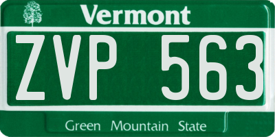 VT license plate ZVP563