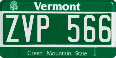 VT license plate ZVP566