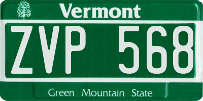 VT license plate ZVP568