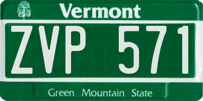 VT license plate ZVP571