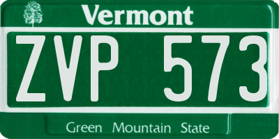VT license plate ZVP573