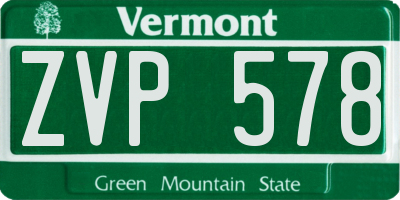 VT license plate ZVP578