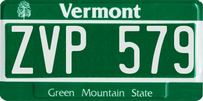 VT license plate ZVP579
