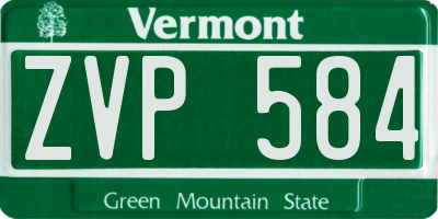 VT license plate ZVP584