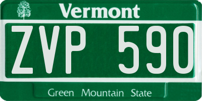 VT license plate ZVP590
