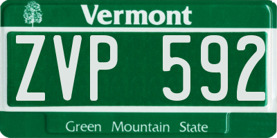 VT license plate ZVP592