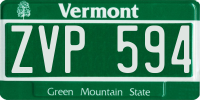 VT license plate ZVP594