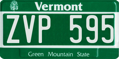 VT license plate ZVP595
