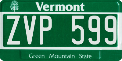 VT license plate ZVP599