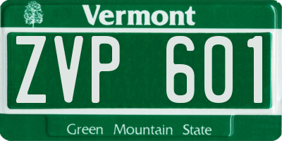 VT license plate ZVP601