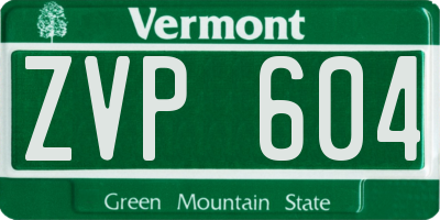 VT license plate ZVP604