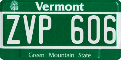 VT license plate ZVP606