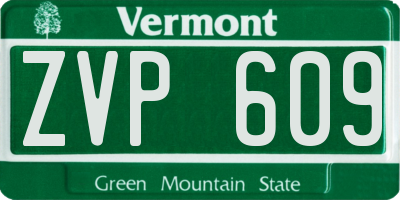 VT license plate ZVP609
