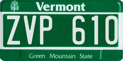 VT license plate ZVP610