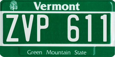 VT license plate ZVP611